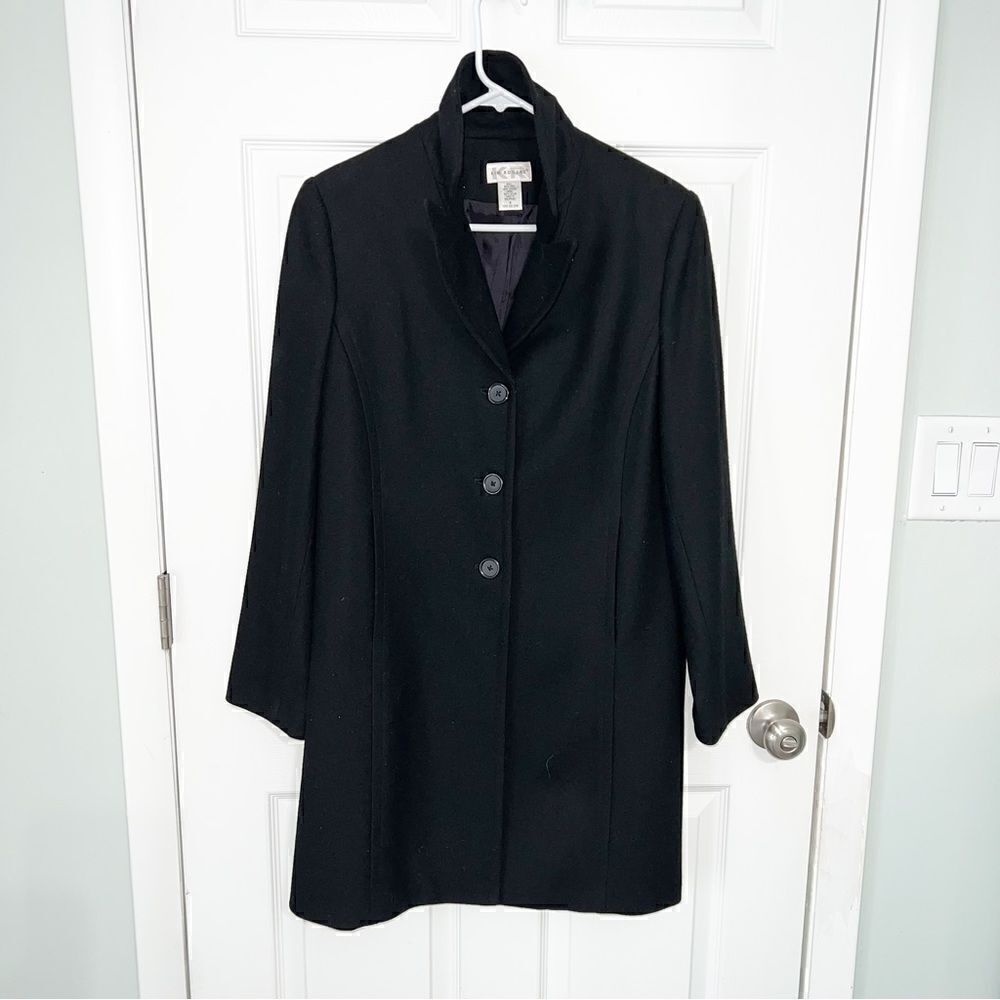 Kim Rogers Black fully lined long wool coat with pockets size 6